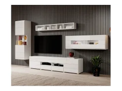 Móvel TV 2 portas 2 gavetas Jules branco 208cm