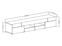 Móvel TV 2 portas 2 gavetas Jules branco 208cm
