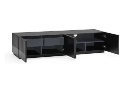 Móvel TV 4 portas 2 gavetas preto 182x48 cm
