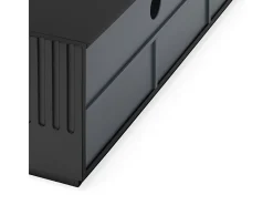 Móvel TV 4 portas 2 gavetas preto 182x48 cm