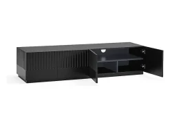 Móvel TV 4 portas 2 gavetas preto 182x48 cm
