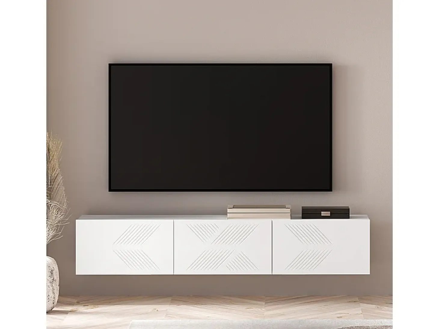 Móvel TV 3 portas Aura branco 170cm