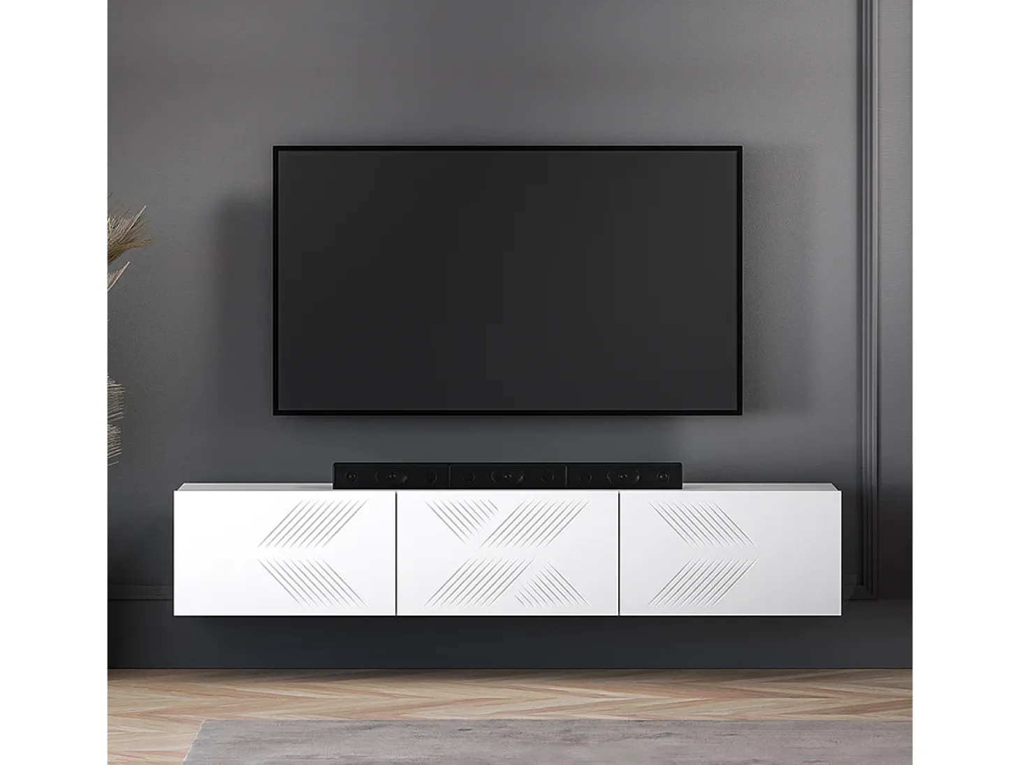 Móvel TV 3 portas Aura branco 170cm