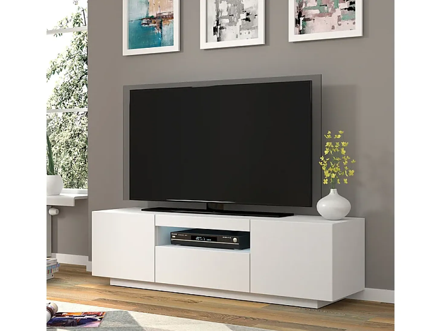 Móvel TV 3 portas Aurus branco 150cm