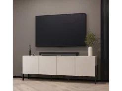 Móvel TV 4 portas Bérénice caxemira e preto 204cm