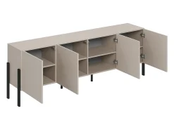Móvel TV 4 portas Bérénice caxemira e preto 204cm