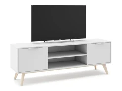 Móvel TV 2 portas com prateleiras abertas 140x53 cm