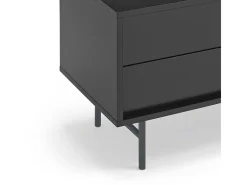 Móvel TV 2 portas e 2 gavetas pé ferro lacado preto 180x56 cm