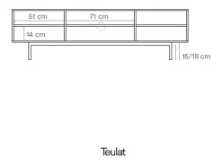 Móvel TV 2 portas e aba preta 180x40 cm