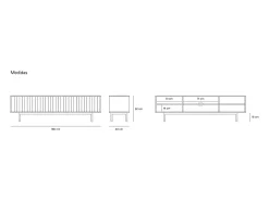 Móvel TV 2 portas e uma aba branco 180x40 cm