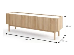 Móvel TV 3 portas em madeira laminada 144x48 cm