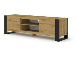 Móvel TV 2 portas Gani madeira e preto mate 158cm