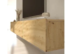Móvel TV 3 portas Idao madeira clara 160cm