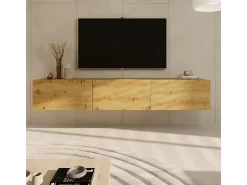 Móvel TV 3 portas Idao madeira clara 160cm