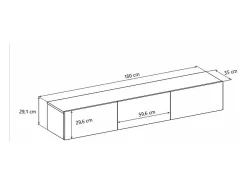 Móvel TV 3 portas Idao madeira 160cm