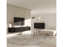 Móvel TV 3 portas Idao preto 160cm