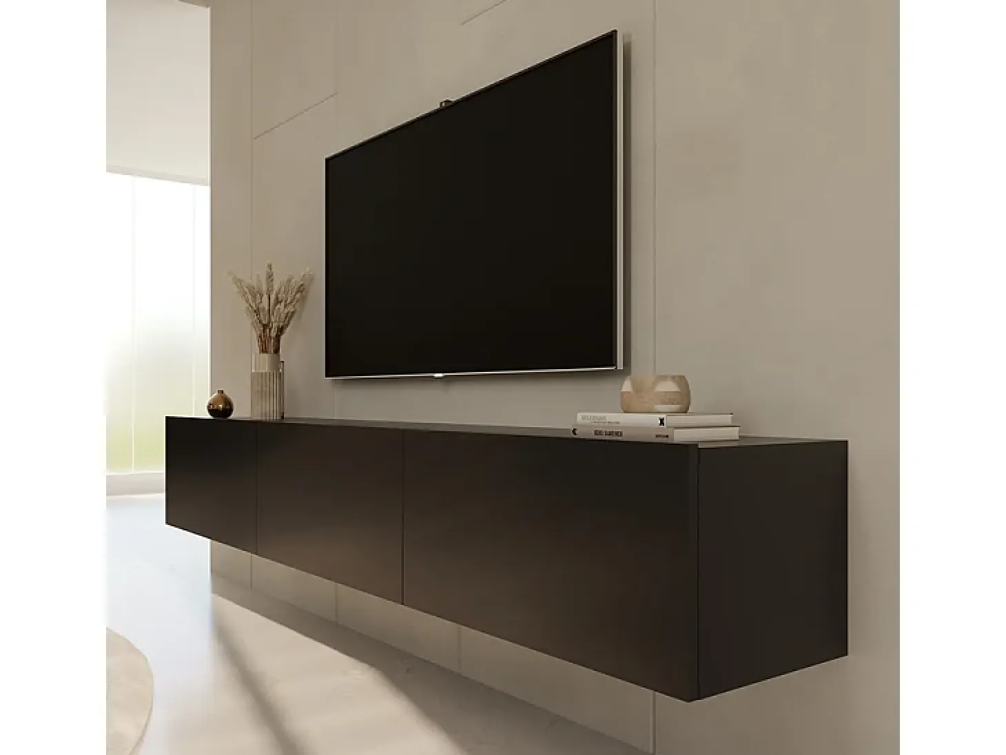 Móvel TV 3 portas Idao preto 160cm