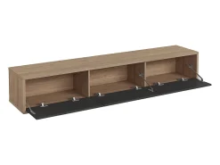 Móvel TV 3 portas Idra cinzento e madeira 180cm