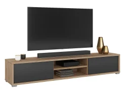 Móvel TV 2 portas Idra cinzento e madeira 180cm