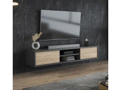 Móvel TV 2 portas Idra madeira e cinzento 180cm