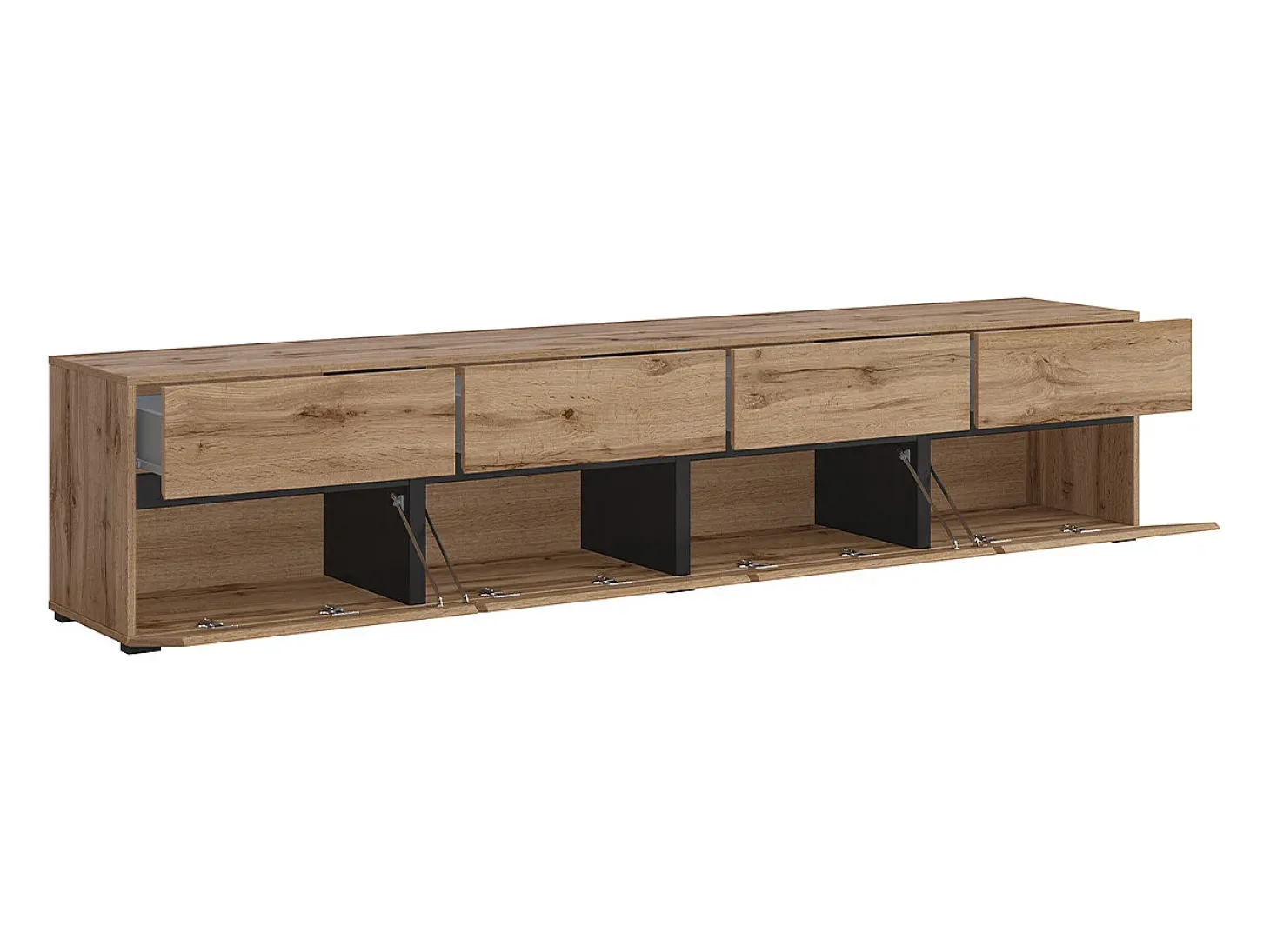 Móvel TV 4 portas Lilia madeira 225cm