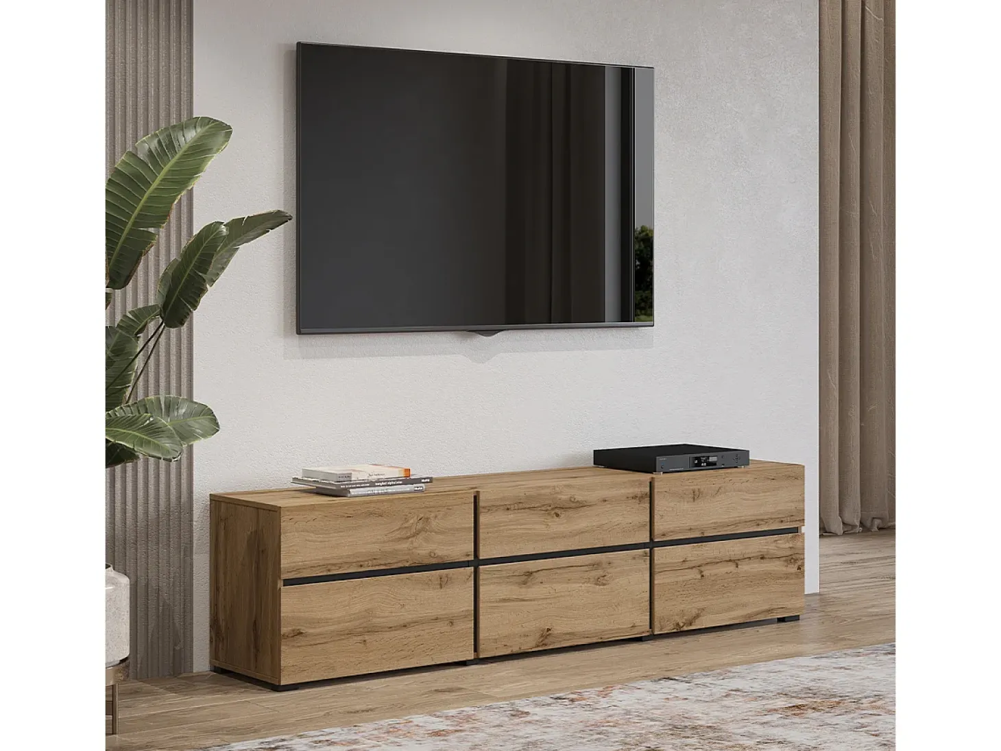 Móvel TV 3 portas Lilia madeira 180cm
