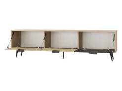 Móvel TV 3 portas Luka madeira e preto 180cm