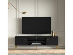 Móvel TV 2 portas Manoé preto 160cm