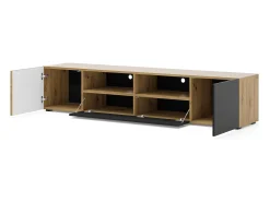 Móvel TV 3 portas Nera madeira e preto 200cm