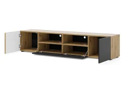 Móvel TV 3 portas Nera madeira e preto 200cm