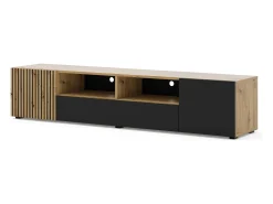 Móvel TV 3 portas Nera madeira e preto 200cm