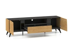 Móvel TV 2 portas Soah madeira e preto 180cm
