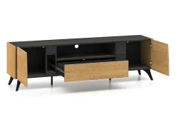 Móvel TV 2 portas Soah madeira e preto 180cm