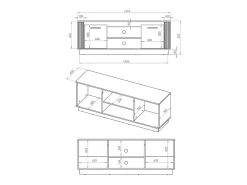 Móvel TV 2 portas Solal madeira 150cm