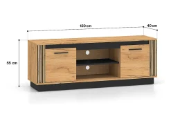Móvel TV 2 portas Solal madeira 150cm