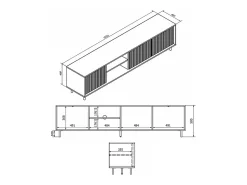 Móvel TV 3 portas Soly caxemira 203,2cm