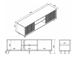 Móvel TV 2 portas Soly madeira 160cm