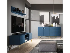 Móvel TV 2 portas Thalia azul 160cm