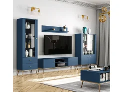Móvel TV 2 portas Thalia azul 160cm