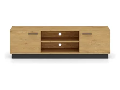 Móvel TV 2 portas Ysia madeira e preto 170cm