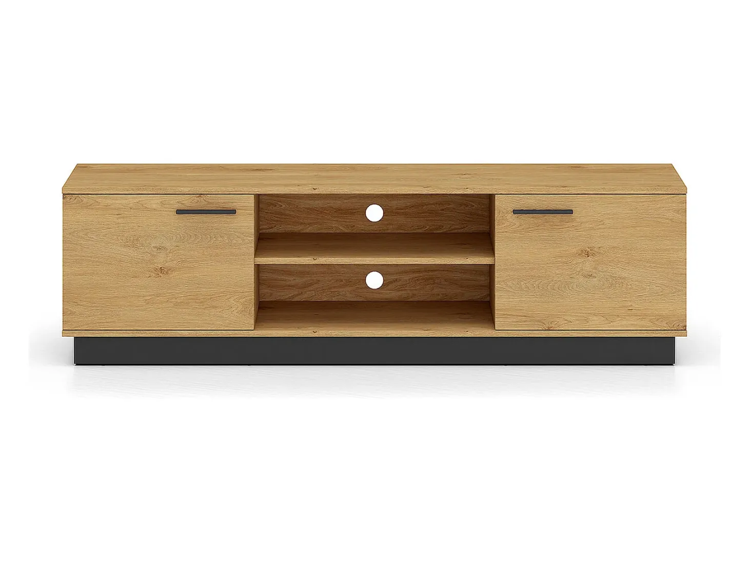 Móvel TV 2 portas Ysia madeira e preto 170cm