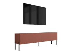 Móvel TV : Vermelho Tijolo, 140 x 52 x 32 cm, patas pretas