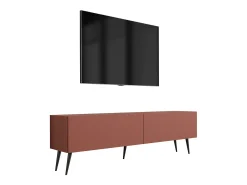 Móvel TV : Vermelho Tijolo, 140 x 52 x 32 cm, patas pretas