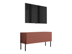 Móvel TV : Vermelho Tijolo, 100 x 52 x 32 cm, patas pretas