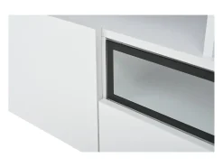 Móvel TV branco com 2 portas, LED e 1 gaveta, arrumação multicamada 180x38x45cm