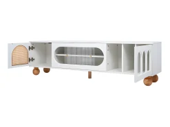 Móvel TV 170cm - 2 portas - 3 áreas abertas em arco - Branco