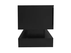 Móvel TV com 2 gavetas e compartimento aberto - 160 x 35 x 40,5 cm - LEDs - Aglomerado - Preto brilhante