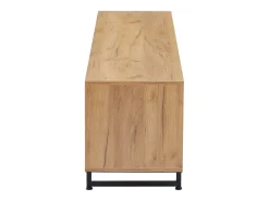 Móvel TV com 2 portas, 2 gavetas e 2 nichos, madeira e preto