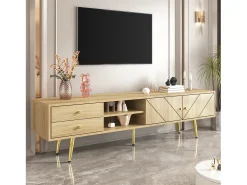 Móvel TV com 2 portas e 2 gavetas - 160 x 36 x 42 cm - MDF, Aglomerado - Cor madeira