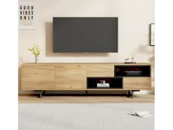 Móvel TV com 2 portas e 2 gavetas - 173 x 38 x 48 cm - Aglomerado - para sala de jantar - Cor madeira